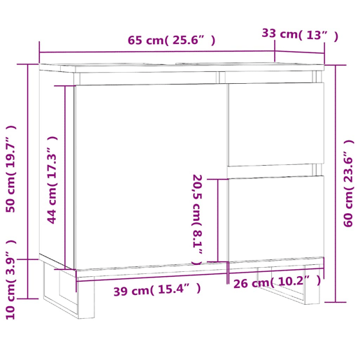 vidaXL Armário WC 65x33x60 cm derivados de madeira sonoma cinzento vidaXL Armário WC 65x33x60 cm derivados de madeira sonoma cinzento
