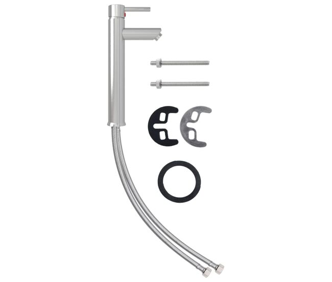 Vidaxl grifo mezclador de cuarto de baño plateado 12x30 cm