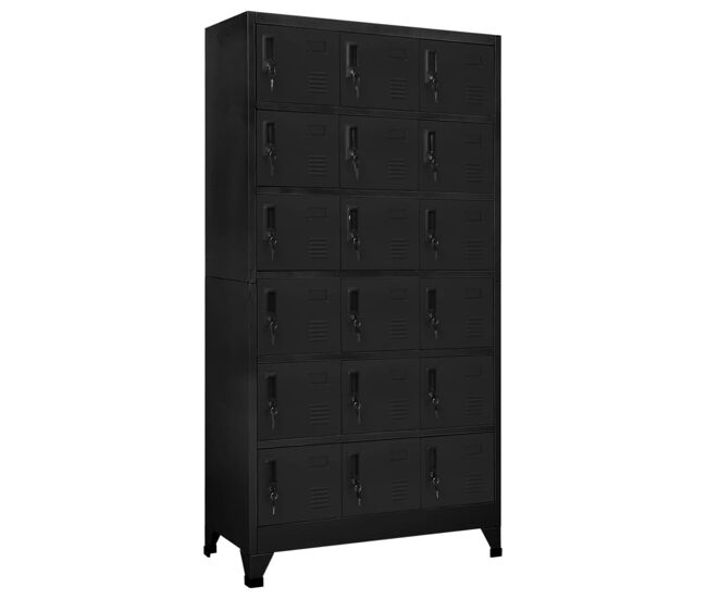 Vidaxl taquilla de acero negro 90x40x180 cm