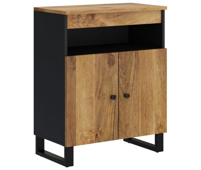 Vidaxl aparador con 2 puertas madera maciza de mango 60x33x75 cm