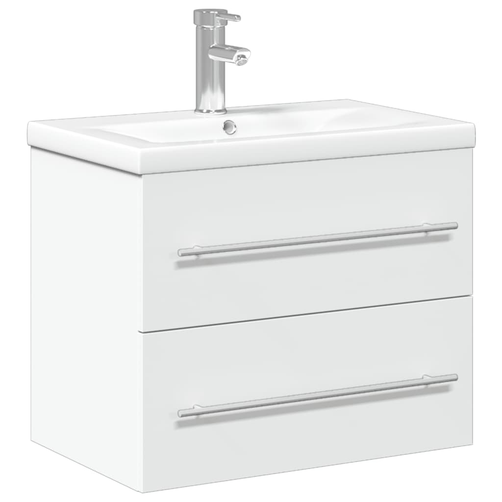 Vidaxl mueble de baño con lavabo integrado blanco