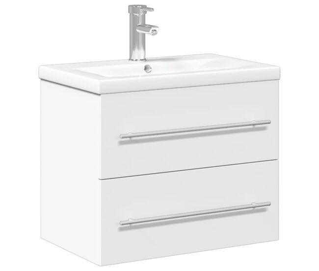 Vidaxl mueble de baño con lavabo integrado blanco