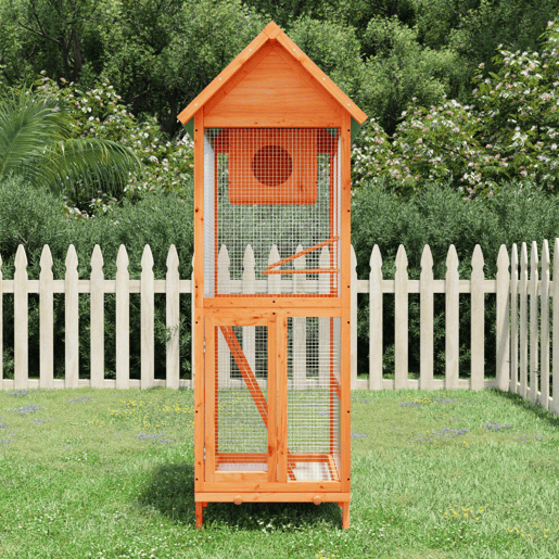 VidaXL Gaiola para pássaros 60x58,5x160 cm pinho maciço castanho VidaXL Gaiola para pássaros 60x58,5x160 cm pinho maciço castanho