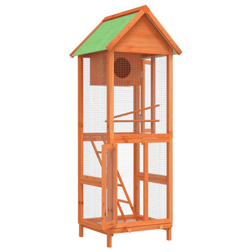 VidaXL Gaiola para pássaros 60x58,5x160 cm pinho maciço castanho VidaXL Gaiola para pássaros 60x58,5x160 cm pinho maciço castanho