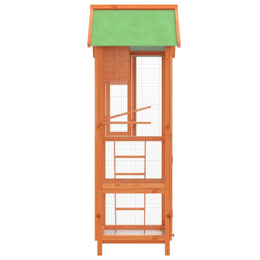 VidaXL Gaiola para pássaros 60x58,5x160 cm pinho maciço castanho VidaXL Gaiola para pássaros 60x58,5x160 cm pinho maciço castanho