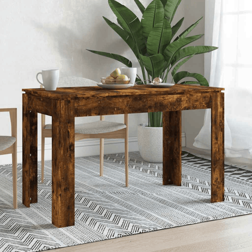 vidaXL Mesa de jantar 120x60x76 cm madeira processada carvalho fumado