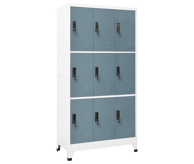 Vidaxl taquilla de acero gris claro y gris oscuro 90x45x180 cm