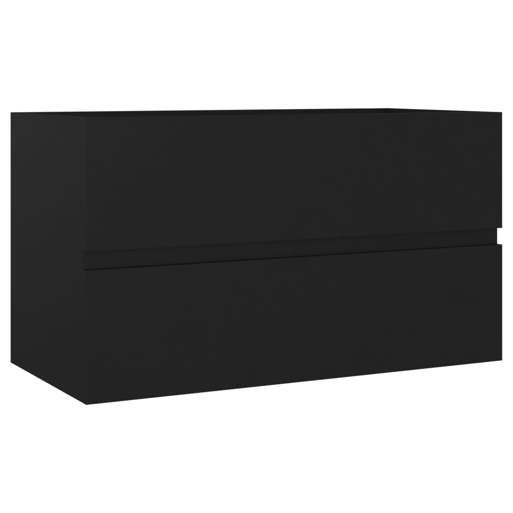 Vidaxl mueble de lavabo madera de ingeniería negro 80x38,5x45 cm