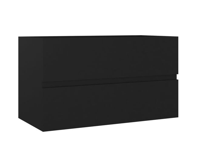 Vidaxl mueble de lavabo madera de ingeniería negro 80x38,5x45 cm