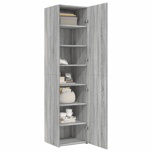 vidaXL Armário alto 45x42,5x185 cm derivados de madeira cinza sonoma
