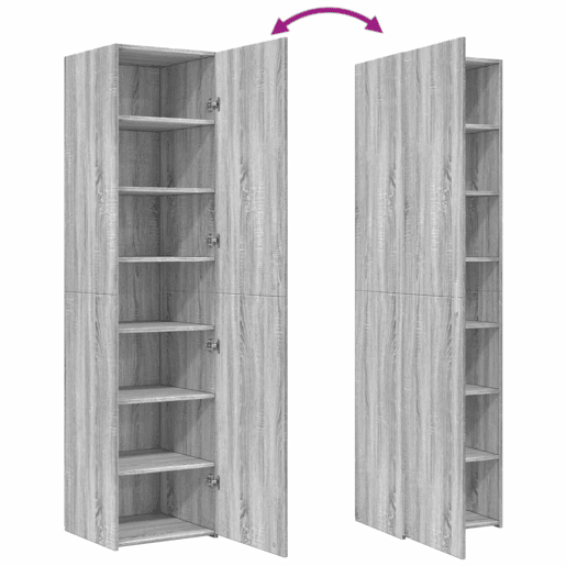 vidaXL Armário alto 45x42,5x185 cm derivados de madeira cinza sonoma