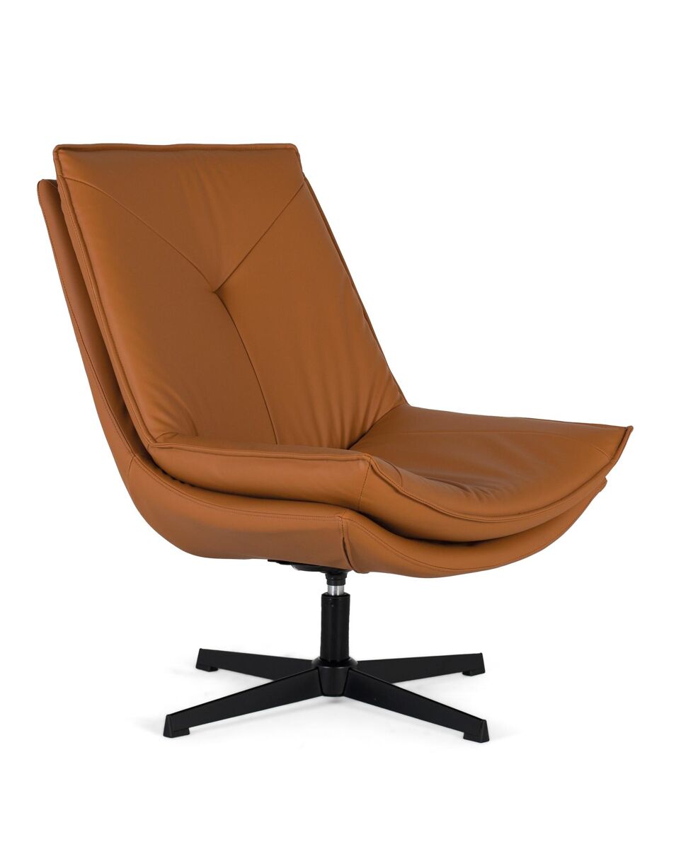 Sillón giratorio tapizado en piel sintética y acolchado
