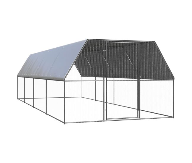 Vidaxl jaula gallinero de exterior de acero galvanizado 3x8x2 m