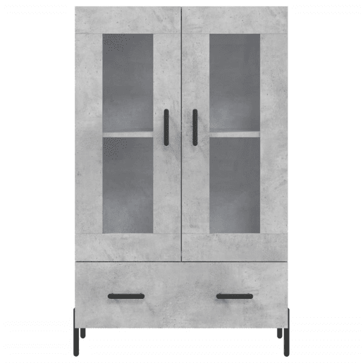 vidaXL Aparador alto 69,5x31x115 cm derivados de madeira cinza-cimento
