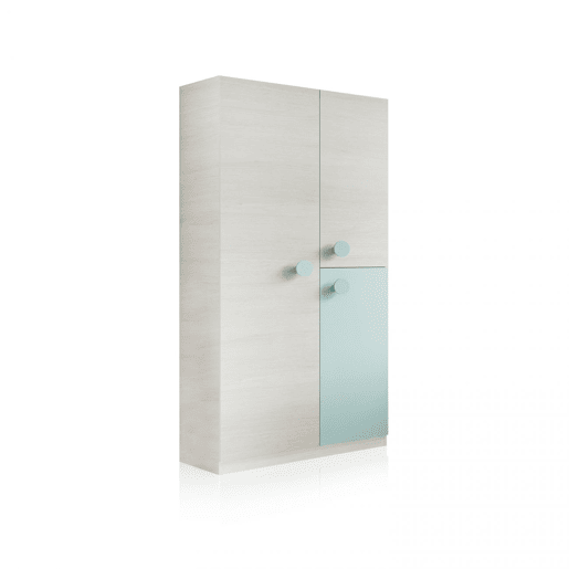 Roupeiro Yuki Branco Alpes - Verde Acqua 90 x 200 x 52 cm