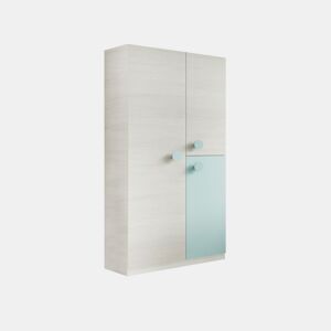 Roupeiro Yuki Branco Alpes - Verde Acqua 90 x 200 x 52 cm