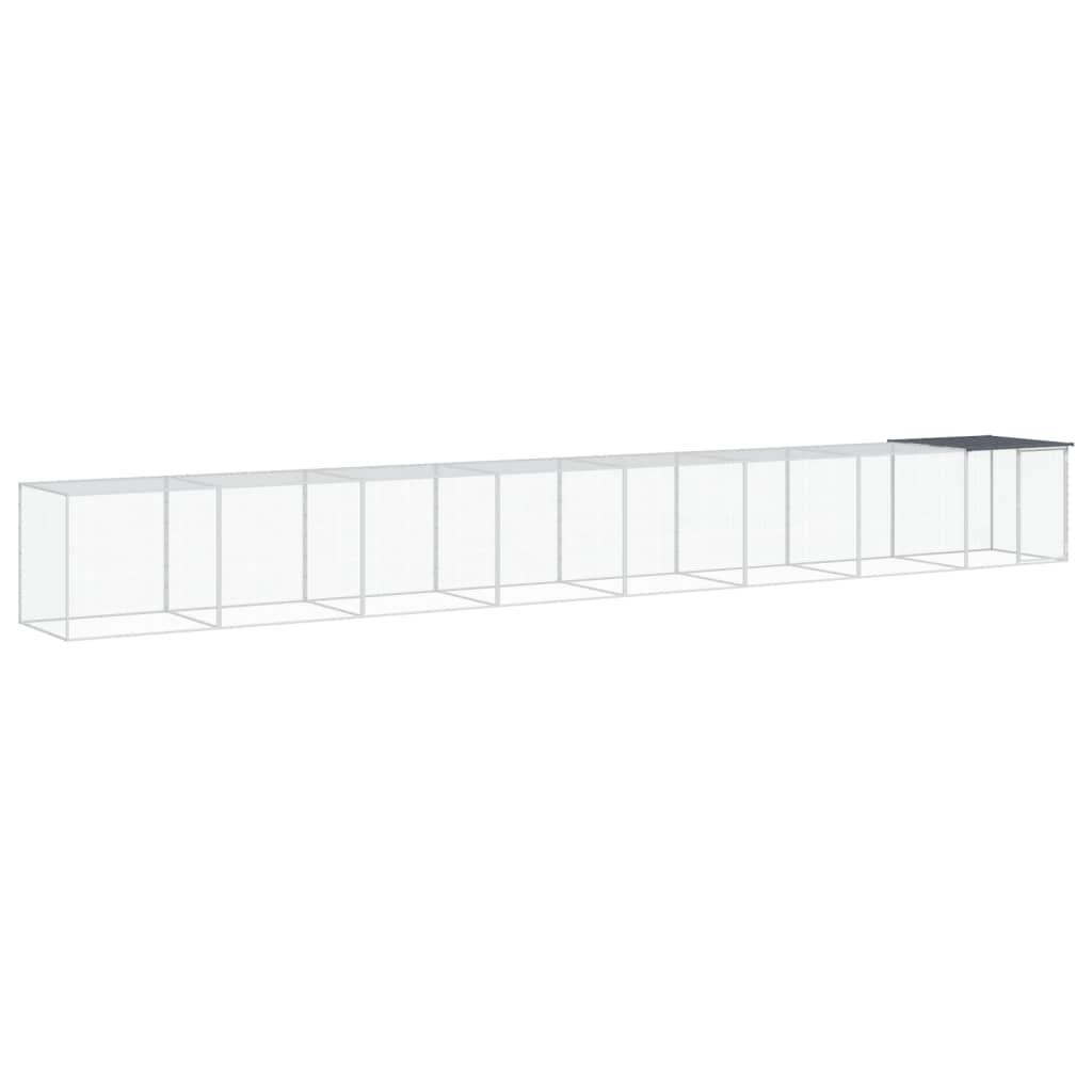 Vidaxl gallinero con techo acero galvanizado antracita 803x98x90 cm