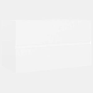vidaXL Armário de lavatório derivados de madeira branco