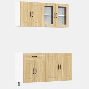 vidaXL 4 peças armário de cozinha conjunto Kalmar sonoma carvalho