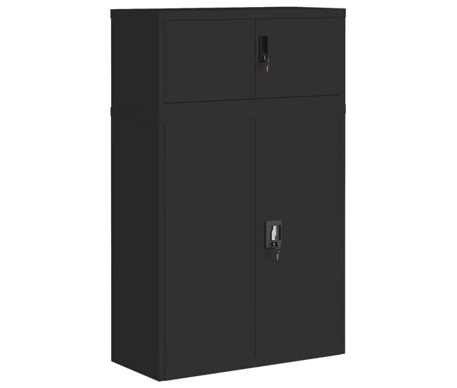 Vidaxl armario archivador de acero negro 90x40x145 cm