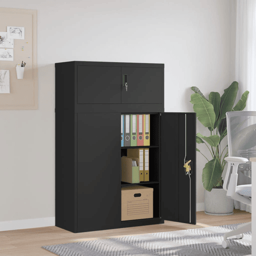 vidaXL Arquivador 90x40x145 cm aço preto