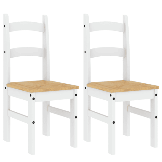 vidaXL Cadeiras de jantar 2 pcs 40x46x99 cm pinho maciço branco vidaXL Cadeiras de jantar 2 pcs 40x46x99 cm pinho maciço branco