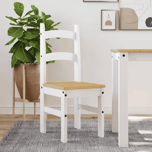 vidaXL Cadeiras de jantar 2 pcs 40x46x99 cm pinho maciço branco vidaXL Cadeiras de jantar 2 pcs 40x46x99 cm pinho maciço branco