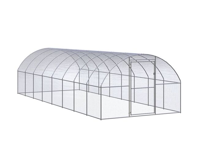 Vidaxl gallinero de exterior de acero galvanizado 3x8x2 m