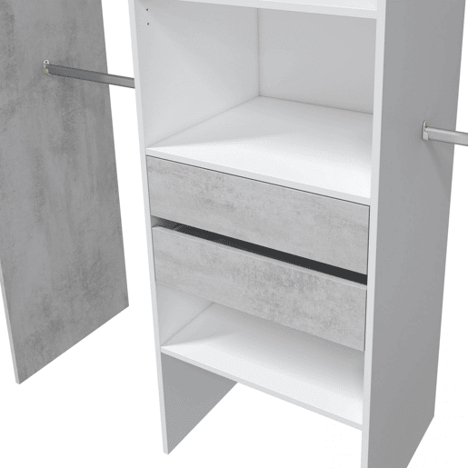 Roupeiro Lada Branco - Cimento 179 x 202 x 50 cm