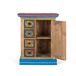 Cómoda en madera de mango con puerta decorada artesanalmente Cómoda en madera de mango con puerta decorada artesanalmente Multicolor