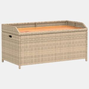 vidaXL Banco de arrumação 100x50x52 cm vime PEacácia mistura de beges