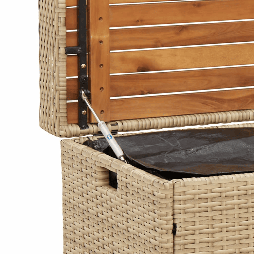 vidaXL Banco de arrumação 100x50x52 cm vime PEacácia mistura de beges
