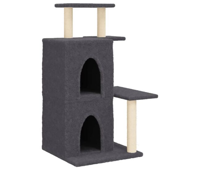 Vidaxl rascador para gatos con postes de sisal gris oscuro 97 cm