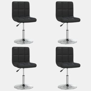vidaXL Cadeiras de jantar 4 pcs couro artificial preto