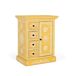 Cómoda en madera de mango con puerta decorada artesanalmente Cómoda en madera de mango con puerta decorada artesanalmente Amarillo