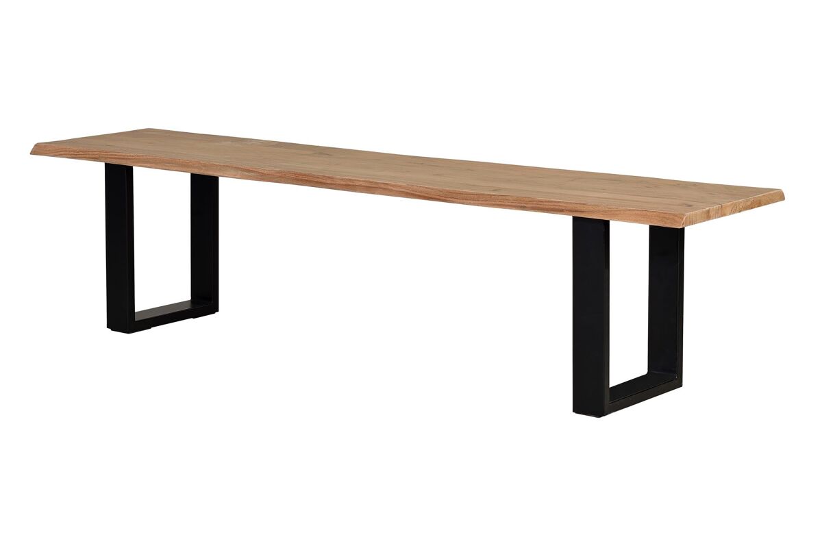 Banco madera de acacia y metal   natural y