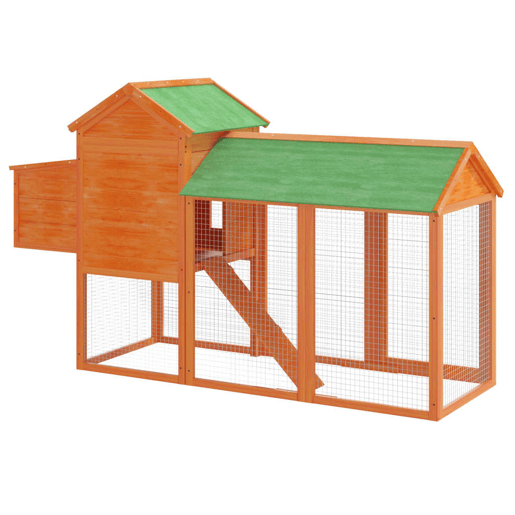 vidaXL Galinheiro 193x65x117 cm madeira de pinho maciça castanho vidaXL Galinheiro 193x65x117 cm madeira de pinho maciça castanho