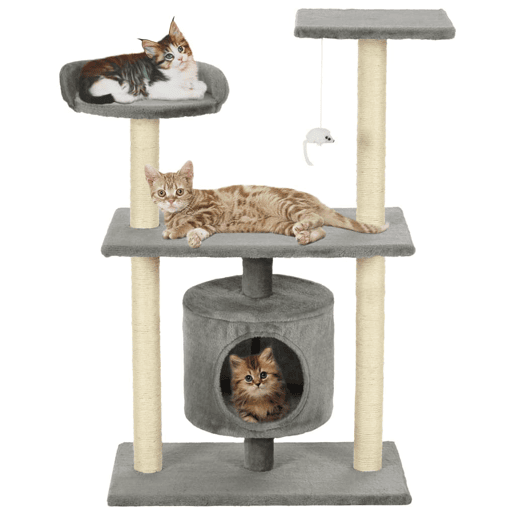 vidaXL Árvore para gatos cpostes arranhadores sisal 95 cm cinzento vidaXL Árvore para gatos cpostes arranhadores sisal 95 cm cinzento