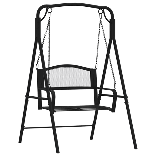 vidaXL Banco de baloiçar 124 cm em aço preto vidaXL Banco de baloiçar 124 cm em aço preto