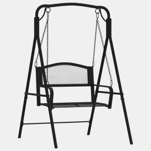 vidaXL Banco de baloiçar 124 cm em aço preto