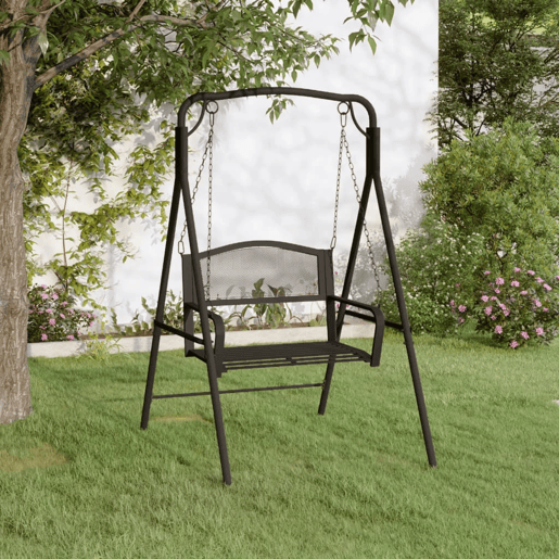 vidaXL Banco de baloiçar 124 cm em aço preto vidaXL Banco de baloiçar 124 cm em aço preto