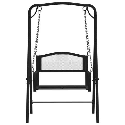 vidaXL Banco de baloiçar 124 cm em aço preto vidaXL Banco de baloiçar 124 cm em aço preto