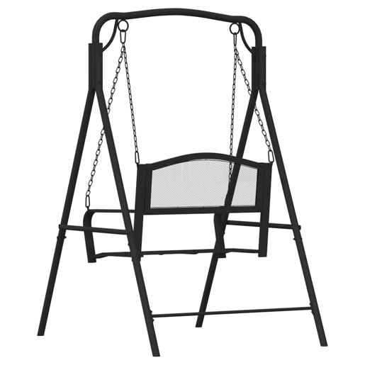 vidaXL Banco de baloiçar 124 cm em aço preto vidaXL Banco de baloiçar 124 cm em aço preto