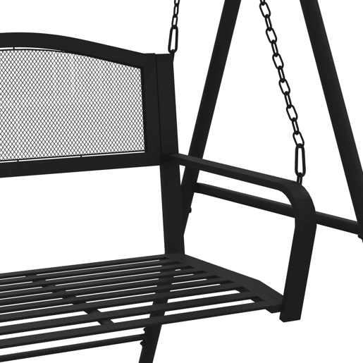 vidaXL Banco de baloiçar 124 cm em aço preto vidaXL Banco de baloiçar 124 cm em aço preto