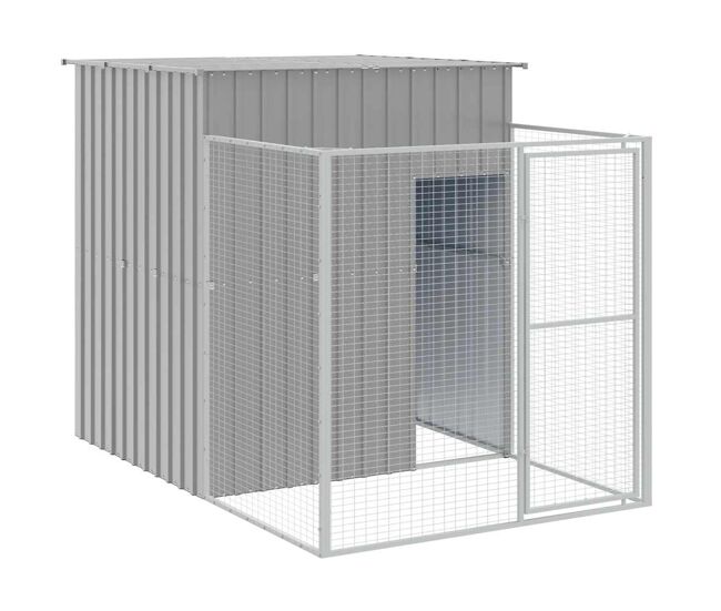 Vidaxl caseta perros corral acero galvanizado gris claro 165x251x181cm