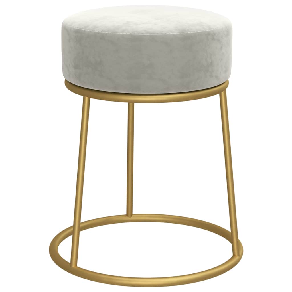 Vidaxl hocker redondo gris claro terciopelo