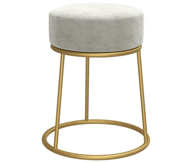 Vidaxl hocker redondo gris claro terciopelo