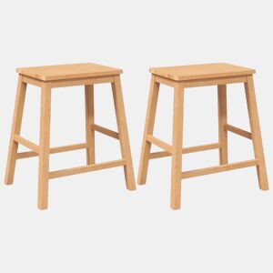 vidaXL Cadeiras de bar 2 pcs madeira de seringueira maciça
