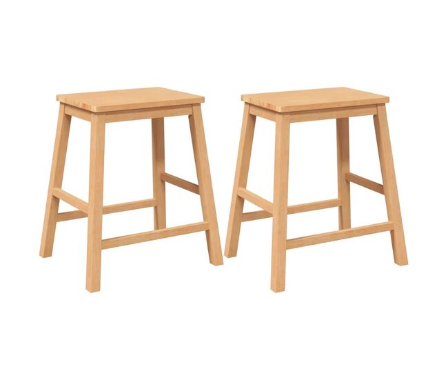 Vidaxl sillas de bar 2 uds madera maciza caucho