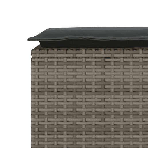 vidaXL Banco de jardim com almofadão 110x40x44 cm vime PE cinzento